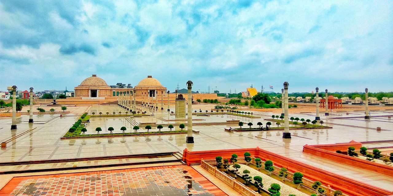 Image of December 15.2019. The Ambedkar Memorial Park Of Lucknow. It Is A  Massive Area Of Stonework In The City Of Lucknow And A Popular Tourist  Attraction.-SA597476-Picxy